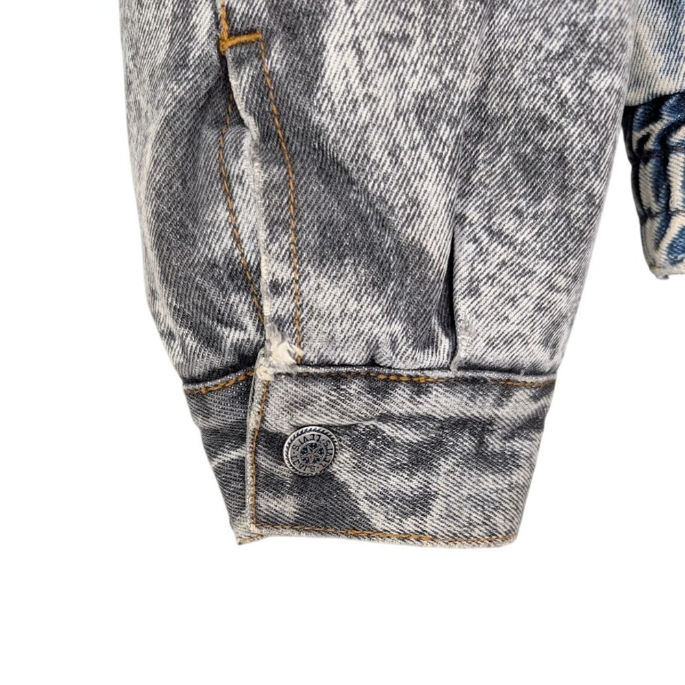Levis Acid Wash Sherpa Trucker Jacket Zip Off Sleeves Womens Large 1980s Vintage - Picture 10 of 16